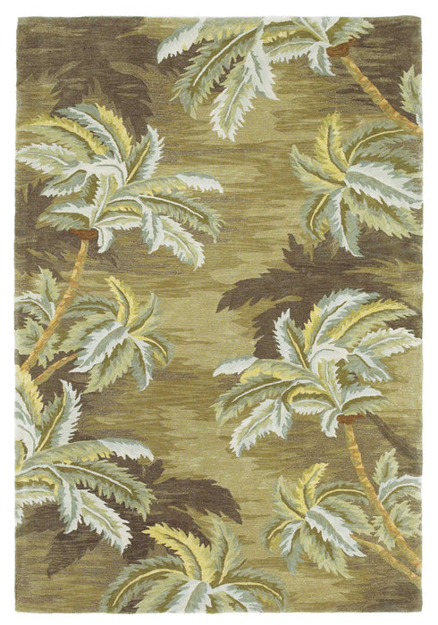 4' x 6' Hand Tufted Palm Trees Indoor Area Rug - Moss Green