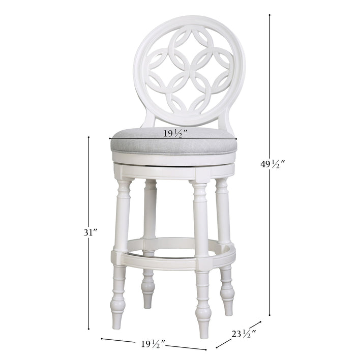 Stool With Back And Swivel Upholstered Seat Home Essentials