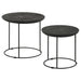 2 Piece Nesting Table With Embossed Tops And Base - Black Furniture Max