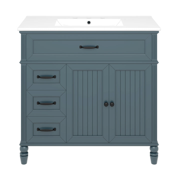 Bathroom Vanity With Sink, Freestanding Cabinet & Drawers Noble House