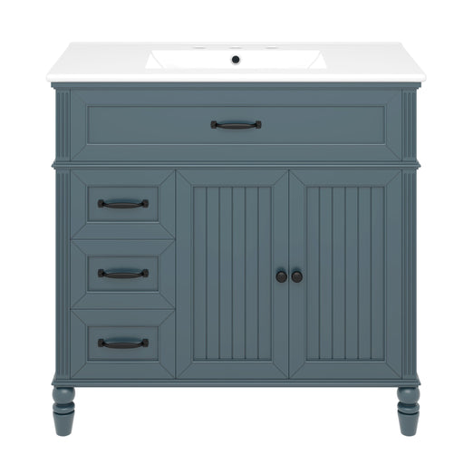 Bathroom Vanity With Sink, 2 Doors 2 Drawers, Freestanding Design Noble House