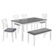 6 Piece Kitchen Dining Set, Rectangular Dining Table With 4 Upholstered Chairs And Bench - Gray / White Home Essentials