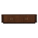 70" TV Stand With Ample Storage, Refined Curved Corners - Dark Brown Hearth and Haven