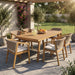 7 Piece Outdoor Dining Set With Rectangular Table And 6 Arm Chairs - Beige / Brown / Brown Mix / Light Teak Noble House