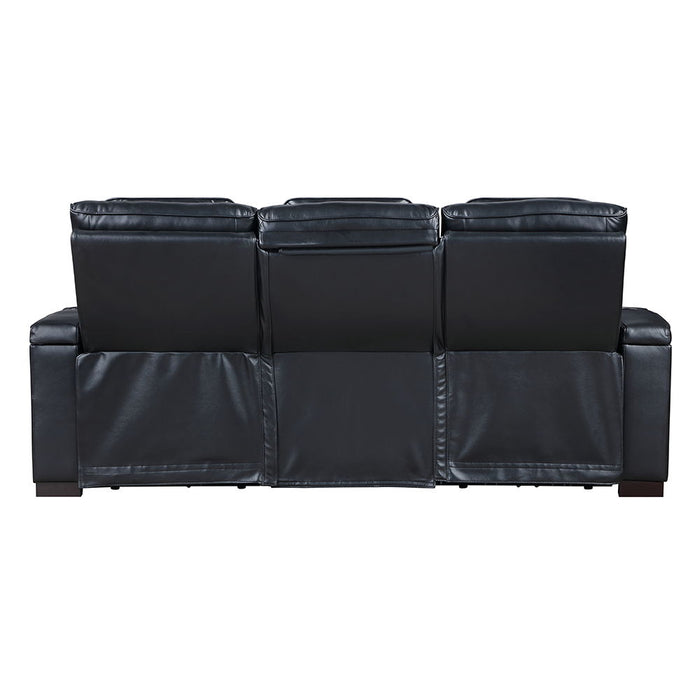 Ephron - Power Motion Sofa With Dropdown Table, Wireless Charging, Reading Light, Power Headrests & LED - Black ACME