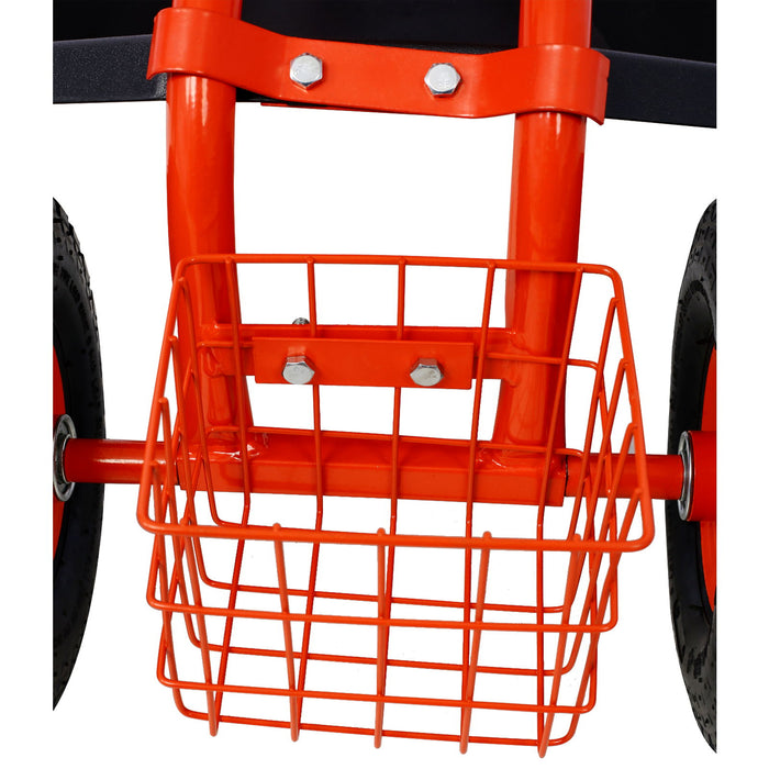 Rolling Garden Scooter Cart Seat With Wheels, 360 Swivel Seat, Tool Tray Daily Nest