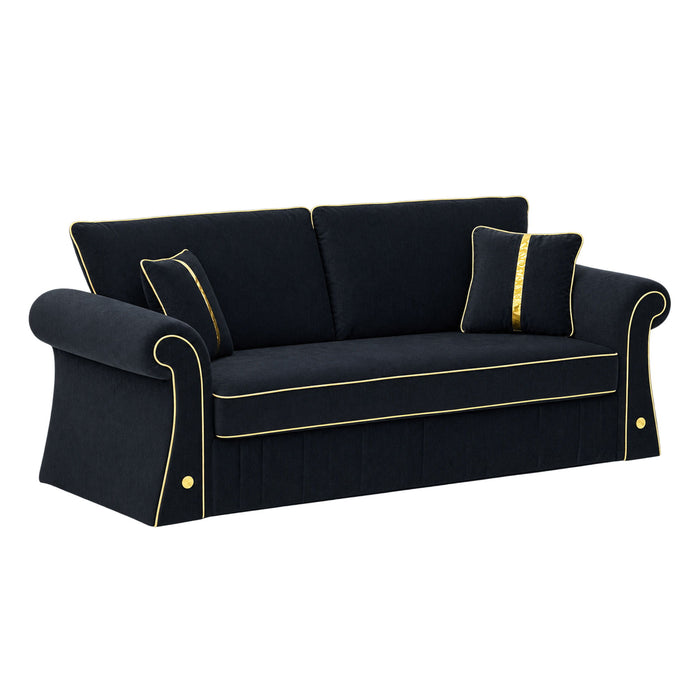 Sofa With Rolled Arms, 3 Seater Couch, Living Room Accent Home Essentials