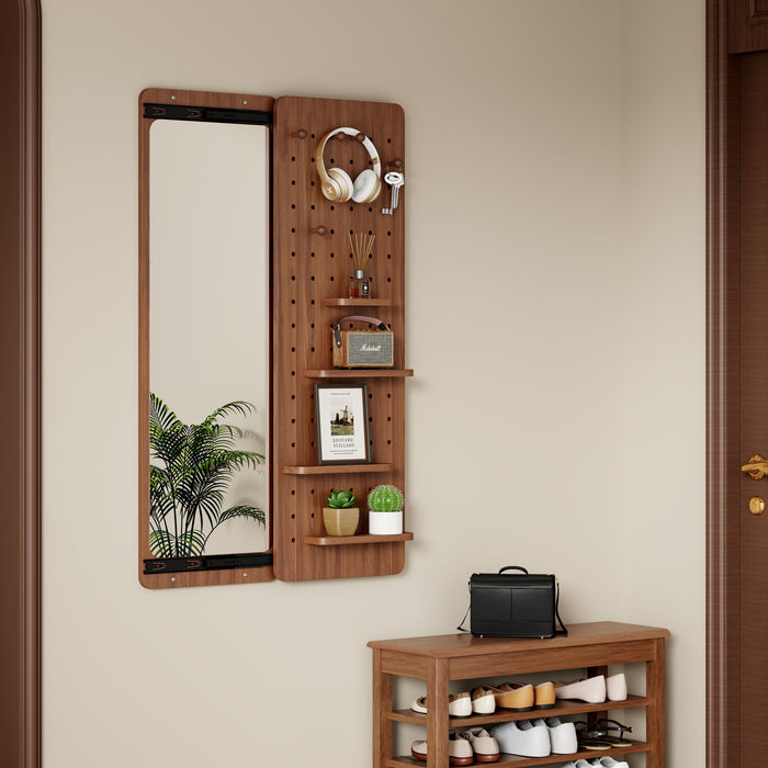 Wall Mounted Full Length Mirror With Shelf And Hook Daily Nest