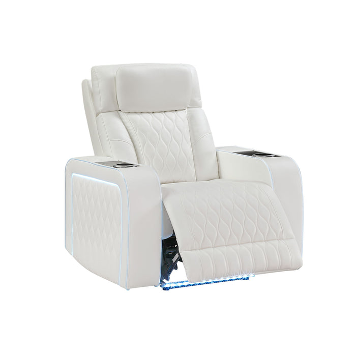 Electra - Power Recliner With Power Headrest, Massage, LED Lighting And USB Control Matrix Furniture Group