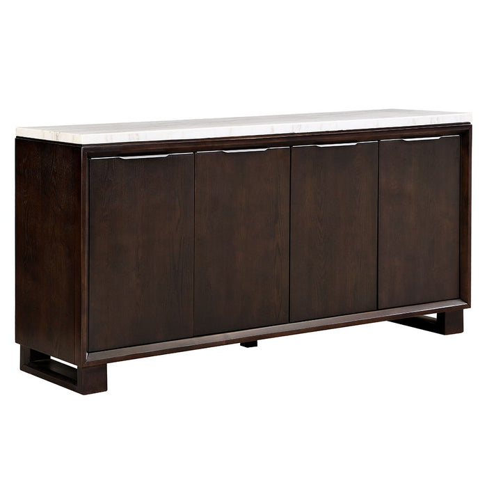 Edwyn - Server With Marble Top - Natural Marble Top & Espresso Finish ACME