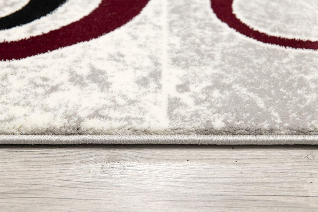 20' Abstract Dhurrie Runner Rug - Red