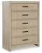 Calmoro - Five Drawer Chest - Gray Ashley®