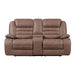 Lucius - Console Reclining Loveseat With Manual Recline - Brown Global Furniture USA