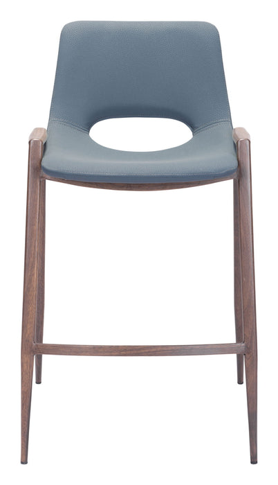 Desi - Counter Stool With Walnut Legs (Set of 2) Zuo Modern