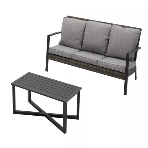 2 Piece Patio Set With Cushions & Coffee Table Home Essentials
