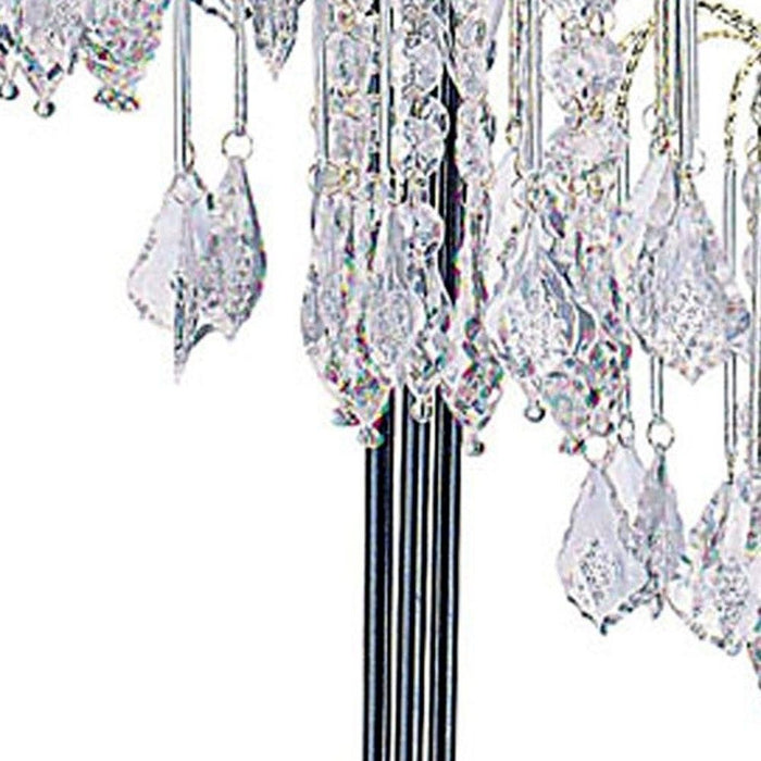 Metal Three Light Chandelier Table Lamp - Black