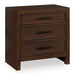 Ticanter - Three Drawer Night Stand - Brown Signature Design by Ashley®