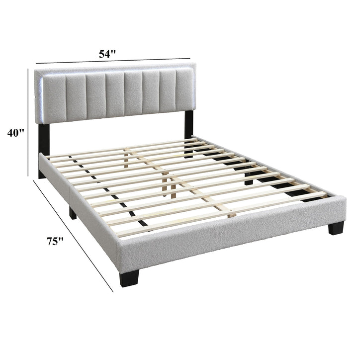 Bed With Channel Tufting And Built In LED Headboard Home Essentials
