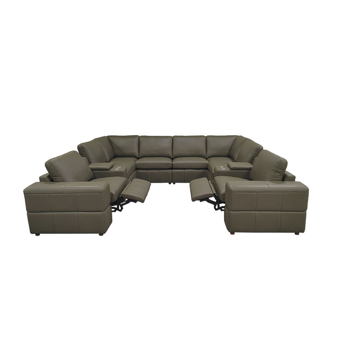Upholstered Large Arms Sectional With Recliner Seats Home Essentials