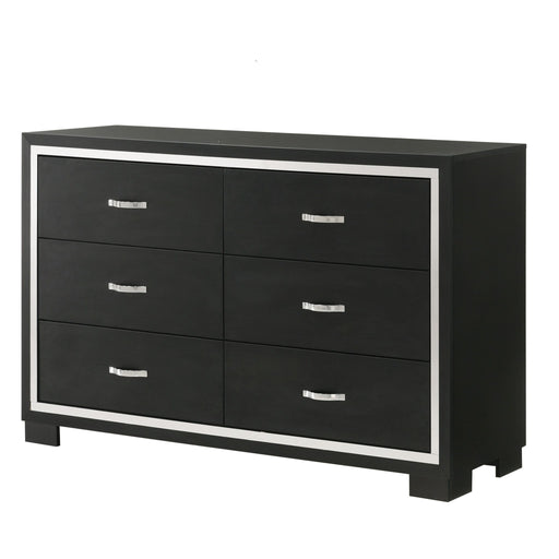 6 Drawer Dresser With Handles Bedroom Furniture - Black Home Essentials
