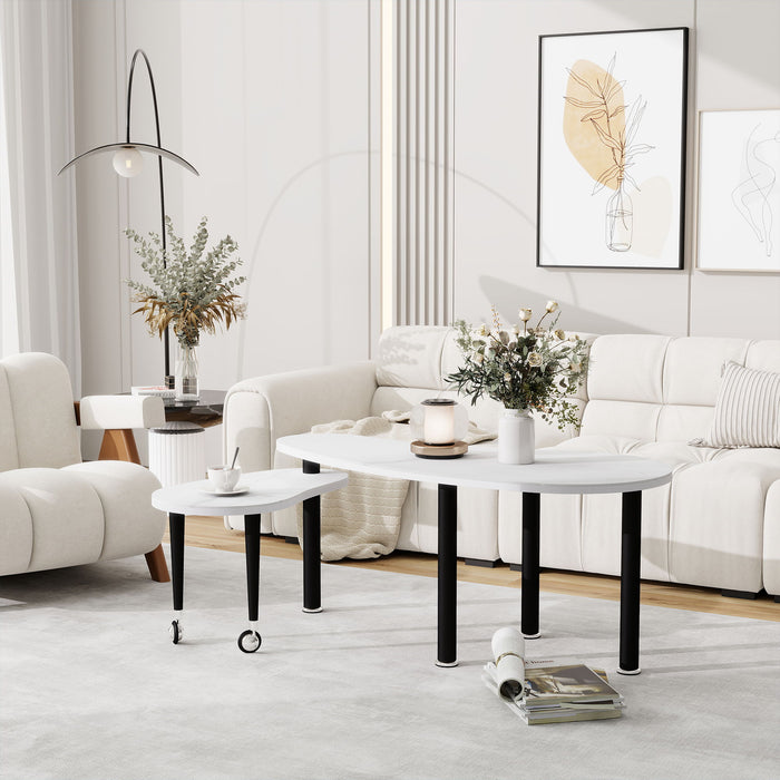 Rotatable Cocktail Table With Solid Legs, 360 Degree Rotating Home Essentials