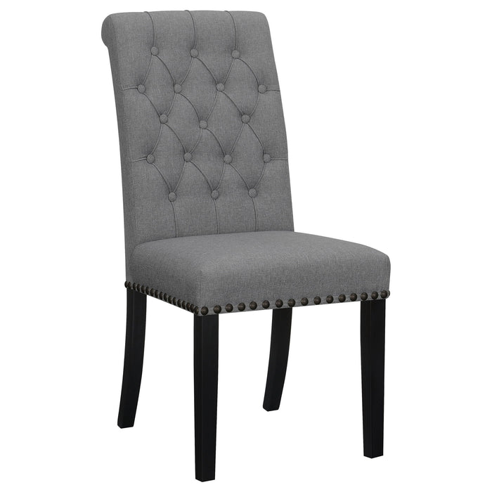 Tufted Rolled Backrest Side Chairs (Set of 2) Furniture Max