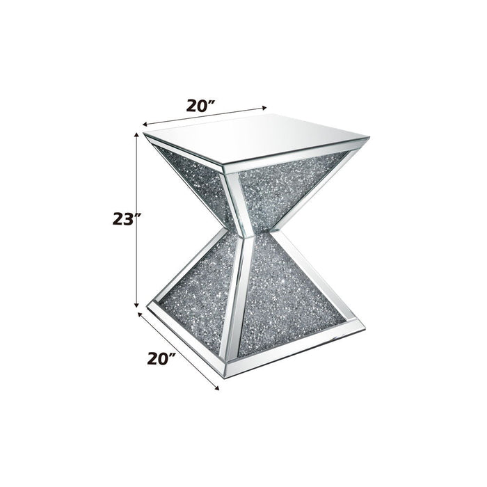 Noralie - End Table With Faux Diamonds - Mirrored ACME