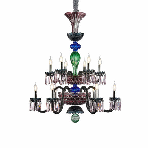 Michael Amini Lighting - Noir 12-Light Traditional Crystal Chandelier - Black Michael Amini