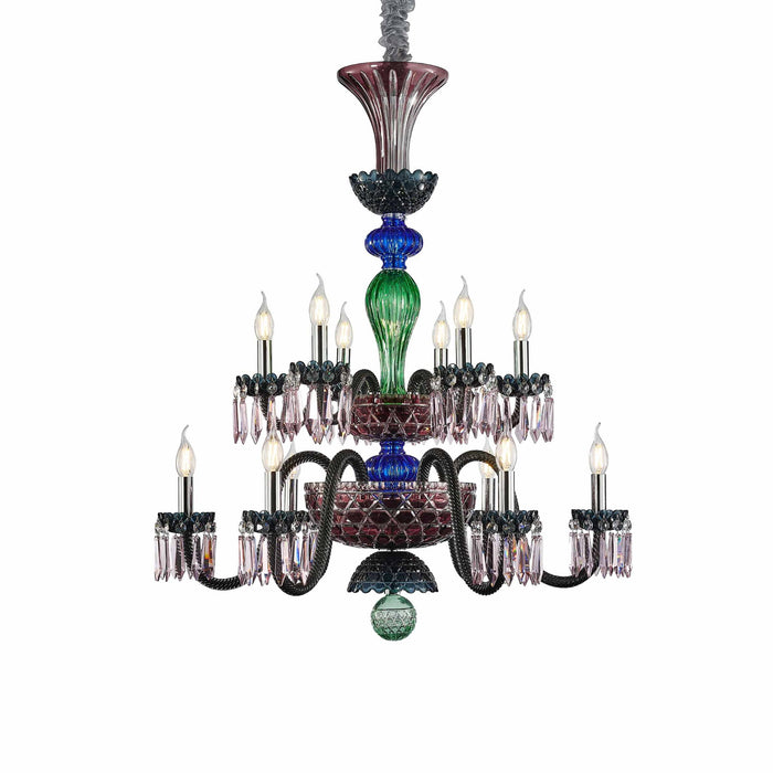 Michael Amini Lighting - Noir 12-Light Traditional Crystal Chandelier - Black Michael Amini