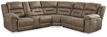 Ravenel - 3-Piece Power Reclining Sectional With Laf Power Reclining Loveseat With Console - Faux Leather - Fossil Signature Design by Ashley®