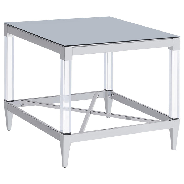 Wallingsford - 2 Piece Square Coffee And End Table Set - Chrome Furniture Max