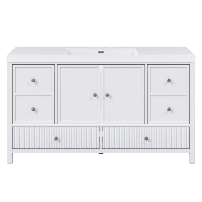 Bathroom Vanity With Separate Sink, Soft Close Doors And 4 Drawers Noble House