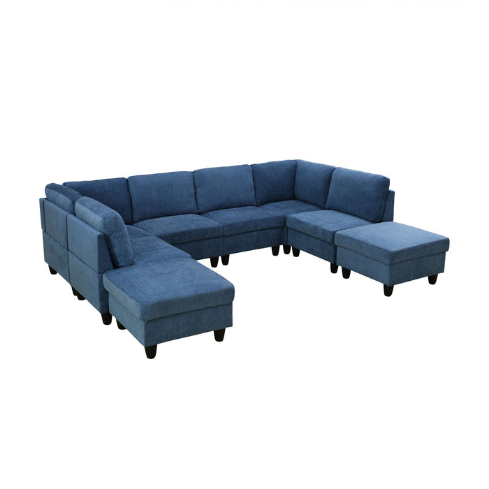 8 Piece Modular U - Shape Sectional Sofa Home Essentials