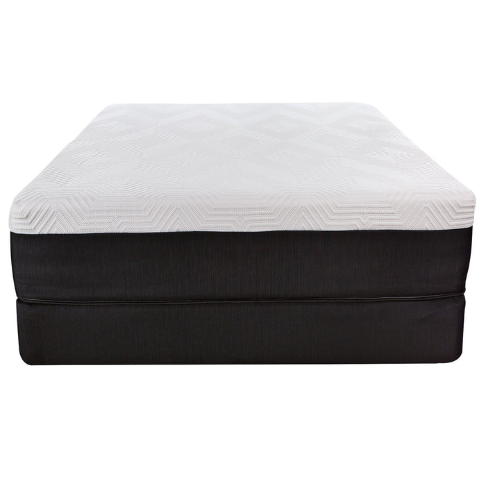 14" Full California King Hybrid Lux Memory Foam And Wrapped Coil Mattress - White / Black