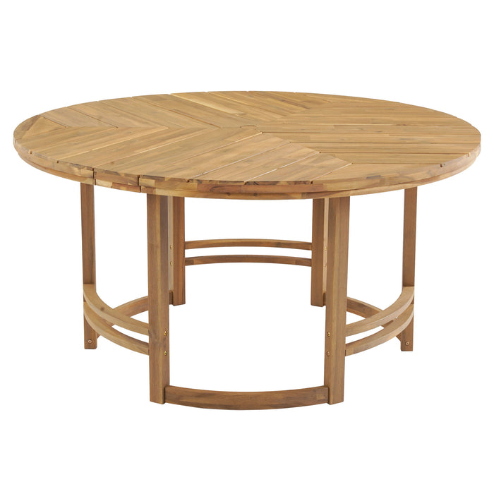 Outdoor Table With Umbrella Hole For Patio - Light Teak Hearth and Haven