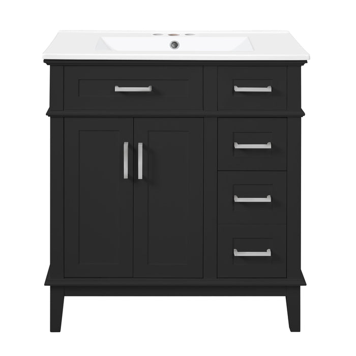 Modern Bathroom Vanity With Sink, Storage Cabinet, Soft Close Doors, Deep & Standard Drawers Hearth and Haven