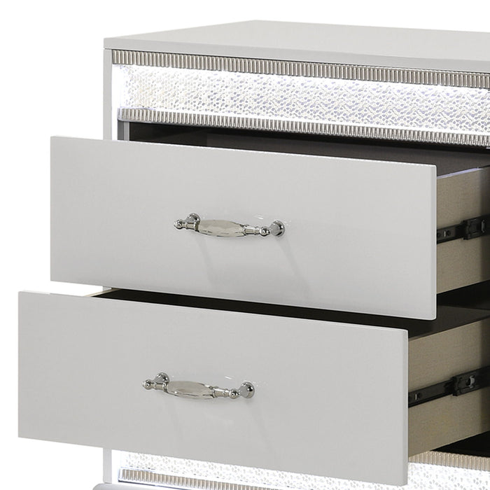 Glam - 2 Drawer Nightstand & LED Lighting - White Matrix Furniture Group