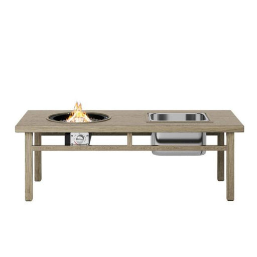 3 In 1 Outdoor Propane Fire Pit Table 50, 000 BTU With Ice Bucket - Beige Home Essentials