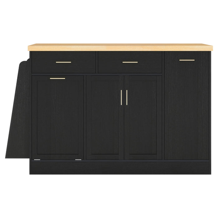 Kitchen Sideboard With Sliding Door Cabinet, 3 Tier Spice Rack Hearth and Haven