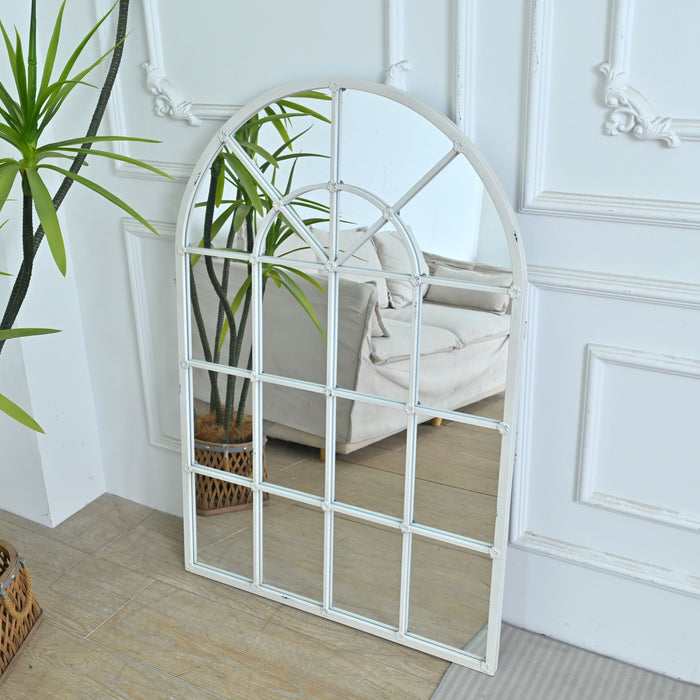 Handmade Arched Mirror, Windows Design For Entryway - White Daily Nest