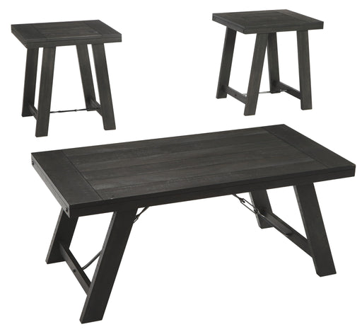 Noorbrook - Occasional Table Set (Set of 3) - Black / Pewter Signature Design by Ashley®