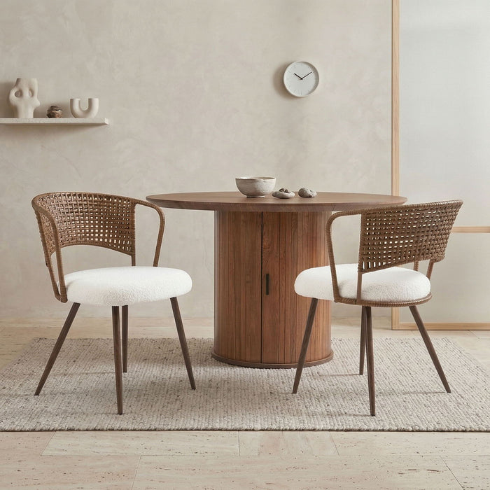 Farmhouse Style Wicker Dining Chair Home Essentials