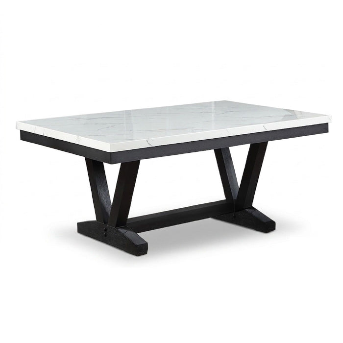 Dining Table With V - Legs Rectangular Furniture - Antique Black Home Essentials