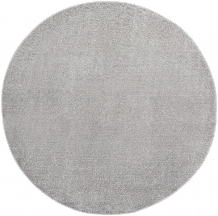 8' X 8' Round Non Skid Indoor / Outdoor Area Rug - Silver Gray