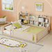 Platform Floor Bed With Guardrail Fence And Side Storage Shelves Home Essentials