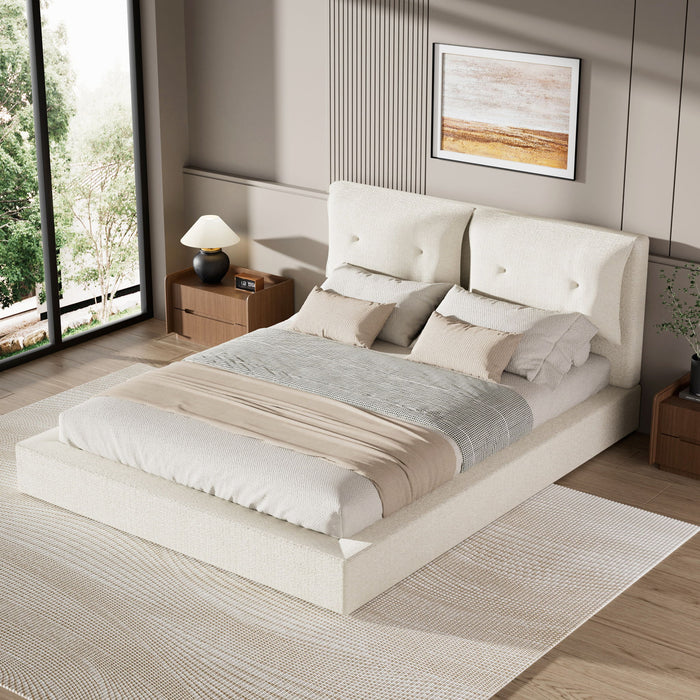 Airframe - Upholstered Bed Frame With Double Layered Upholstered Headboard Home Essentials