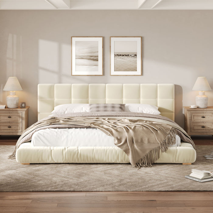 Upholstered Platform Bed Frame With Tufted Headboard Dreamland