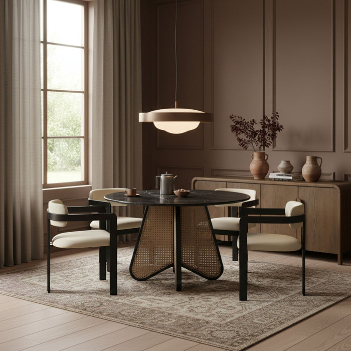 Aurum - Vegan Leather Upholstered Dining Chair With Graphite Black Base (Set of 2) Meridian Furniture