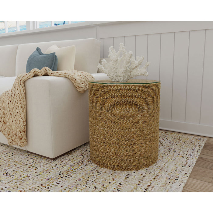 Burma - Round Side Table - Light Brown Furniture Max
