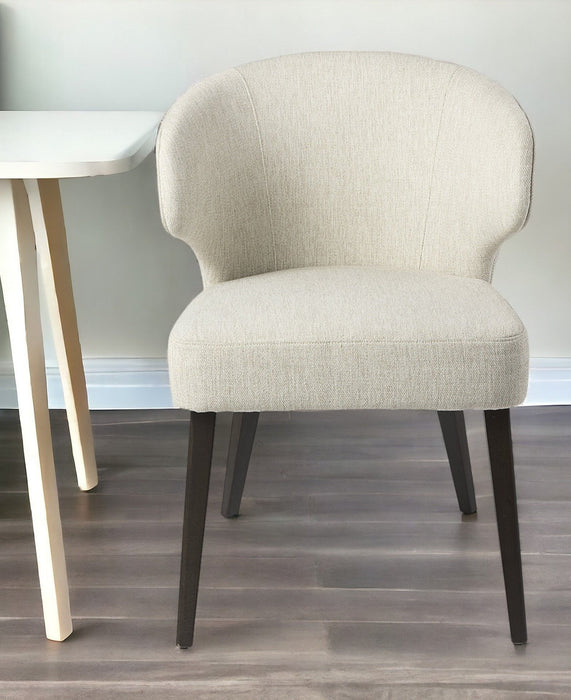 Wingback Dining Side Chair - Ivory / Black